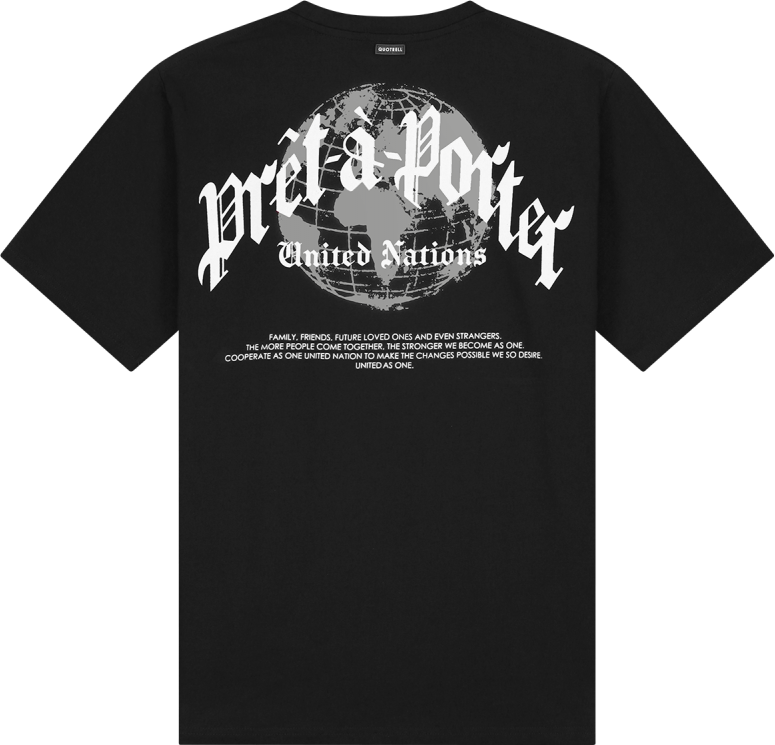 Quotrell Global Unity T-shirt | Black/white Zwart