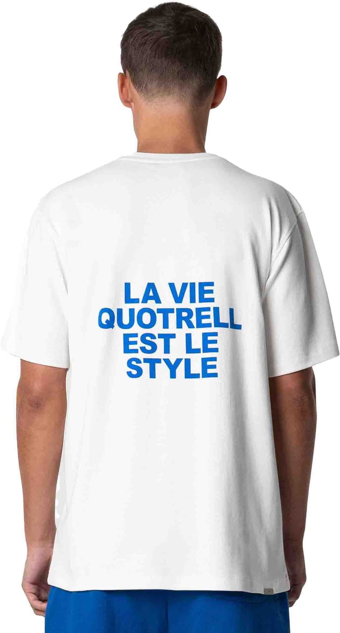 Quotrell La Vie T-shirt | White/cobalt Groen