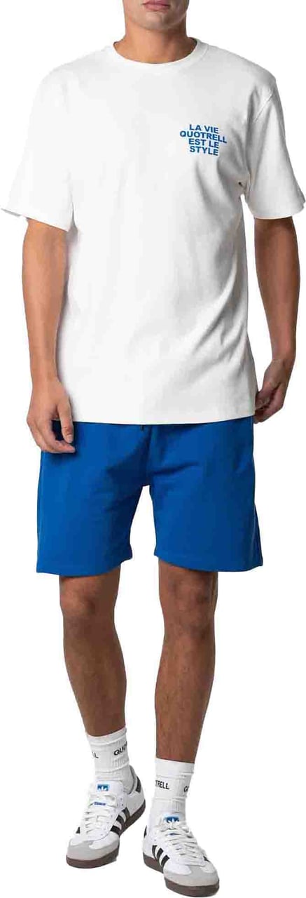 Quotrell La Vie T-shirt | White/cobalt Groen