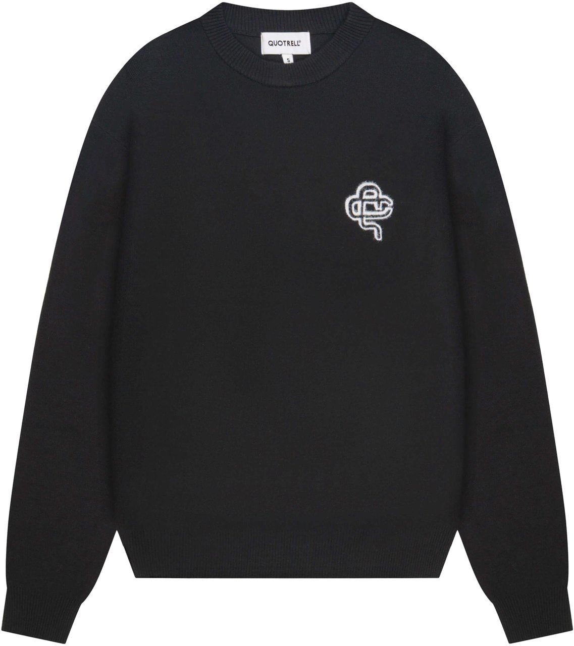 Quotrell Flo Knitted Crewneck | Black/off White Zwart