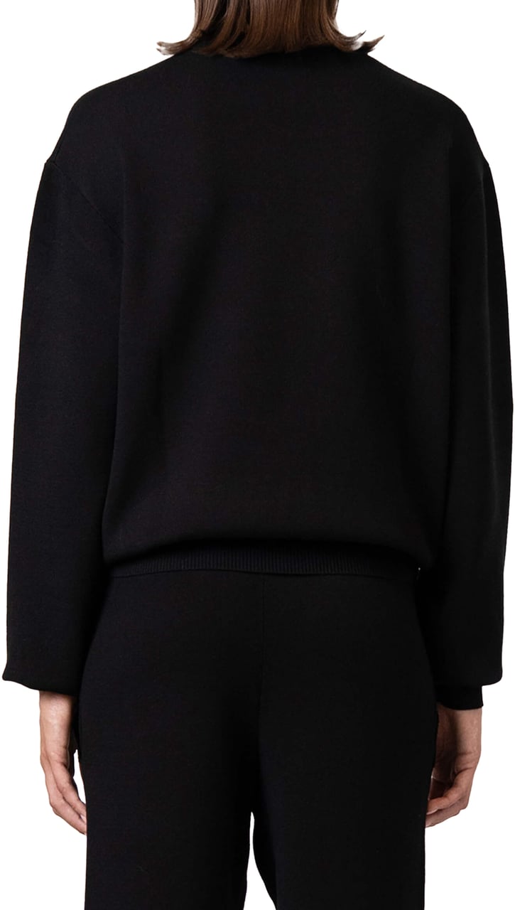Quotrell Flo Knitted Crewneck | Black/off White Zwart