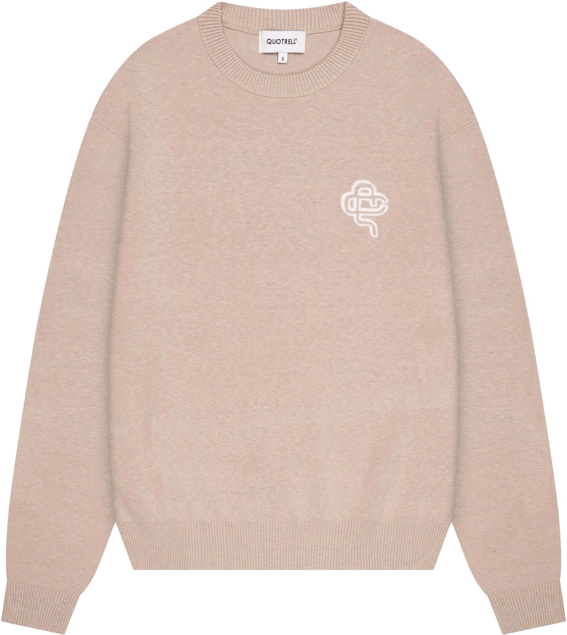 Quotrell Flo Knitted Crewneck | Beige Melee/off Whit Beige