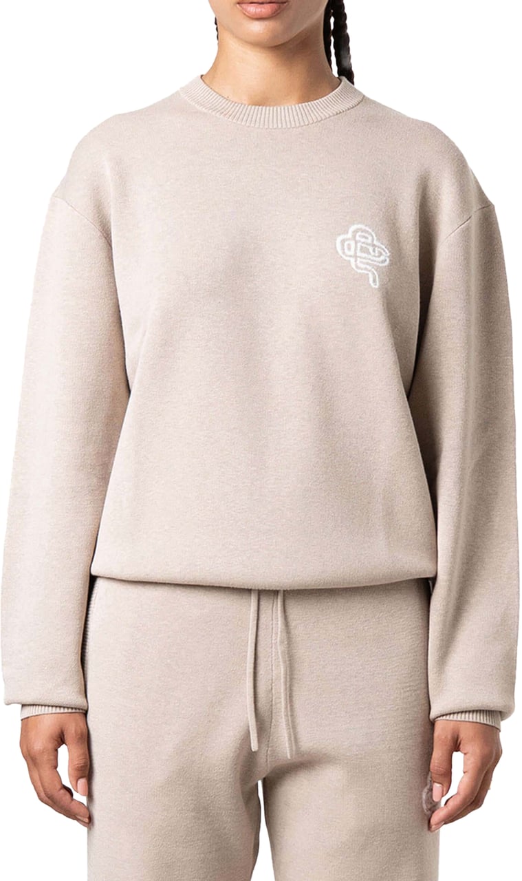 Quotrell Flo Knitted Crewneck | Beige Melee/off Whit Beige