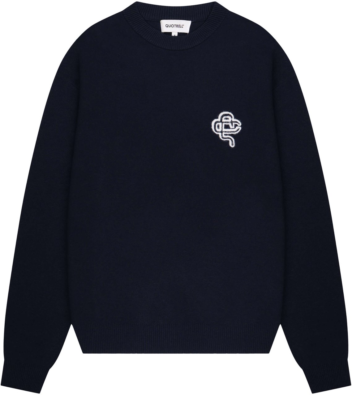 Quotrell Flo Knitted Crewneck | Navy/off White Blauw