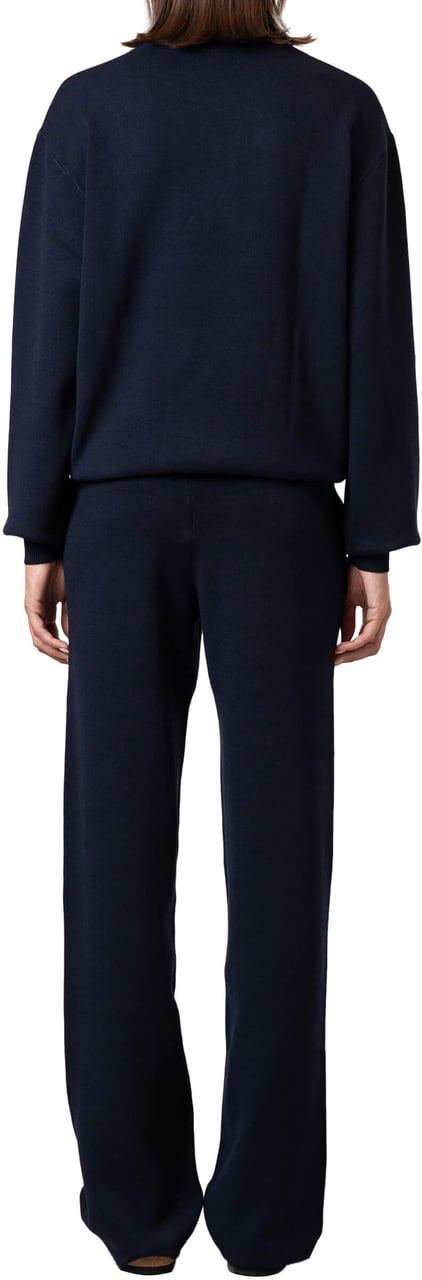 Quotrell Flo Knitted Crewneck | Navy/off White Blauw