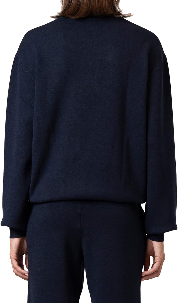 Quotrell Flo Knitted Crewneck | Navy/off White Blauw