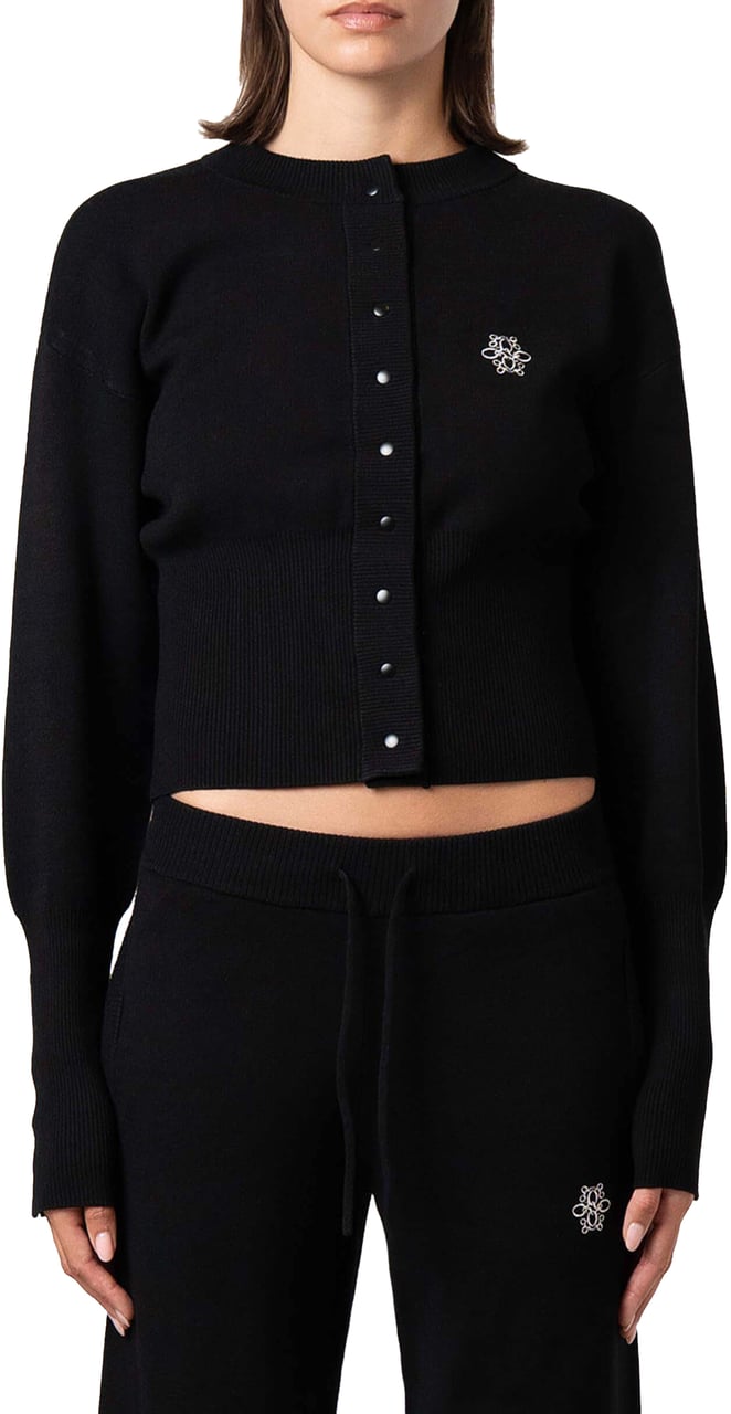 Quotrell Chloe Knitted Cardigan | Black/white Zwart