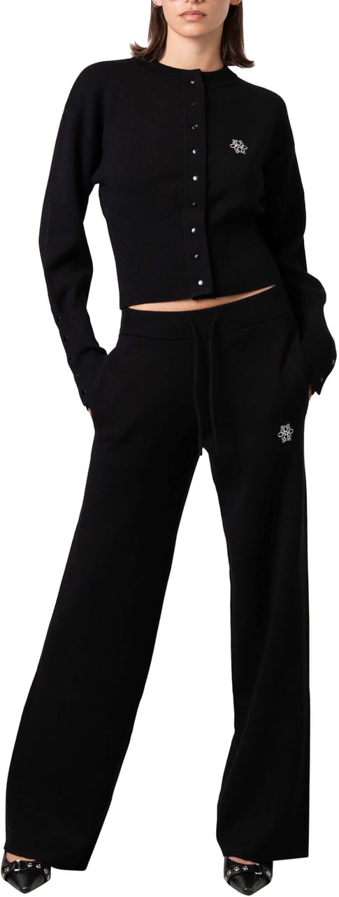 Quotrell Chloe Knitted Cardigan | Black/white Zwart