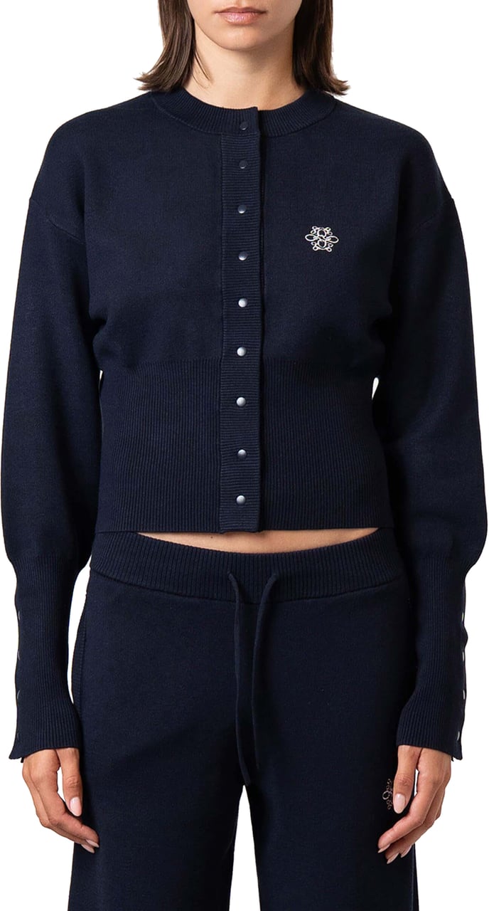 Quotrell Chloe Knitted Cardigan | Navy/white Blauw