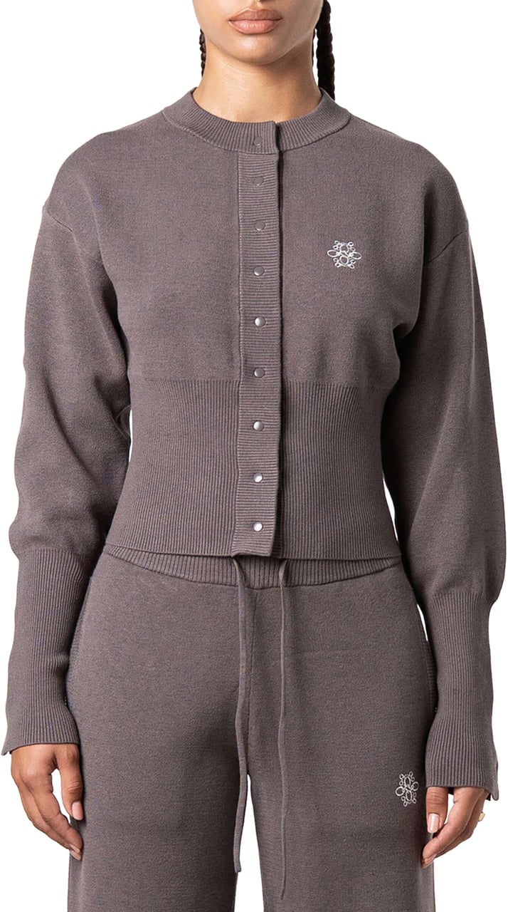 Quotrell Chloe Knitted Cardigan | Brown/off White Bruin