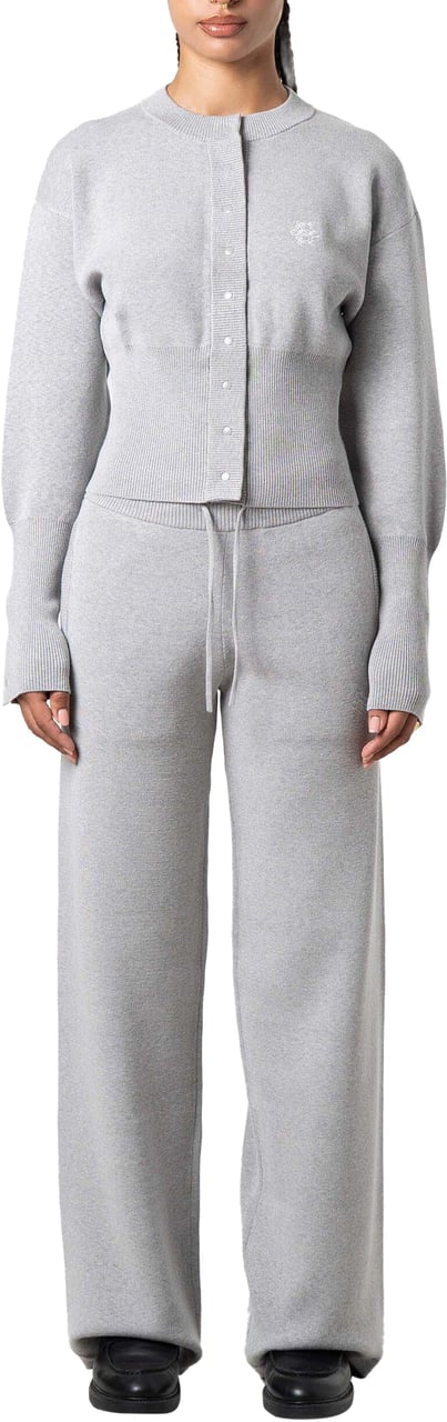 Quotrell Chloe Knitted Cardigan | Grey Melee/white Grijs