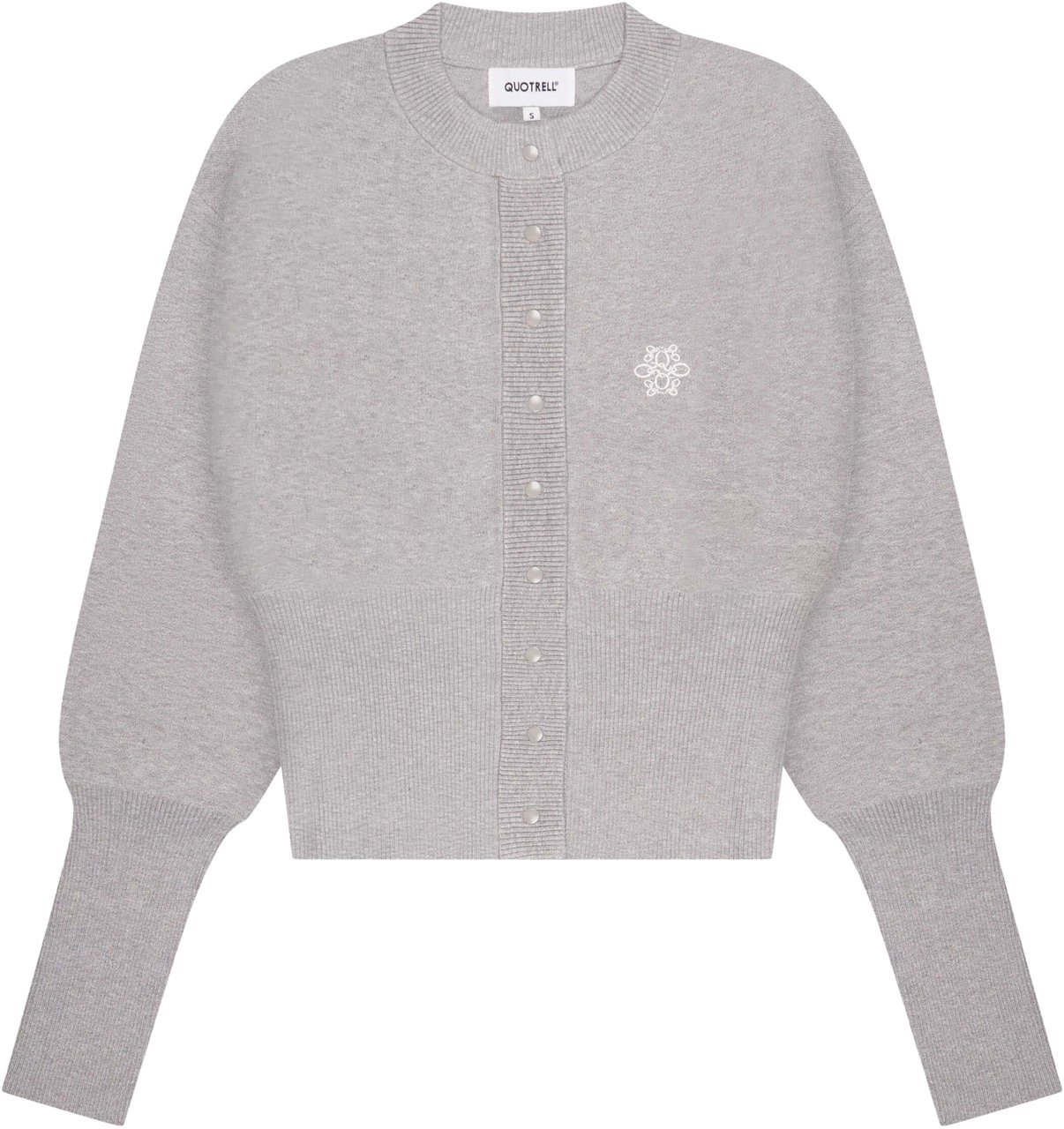 Quotrell Chloe Knitted Cardigan | Grey Melee/white Grijs