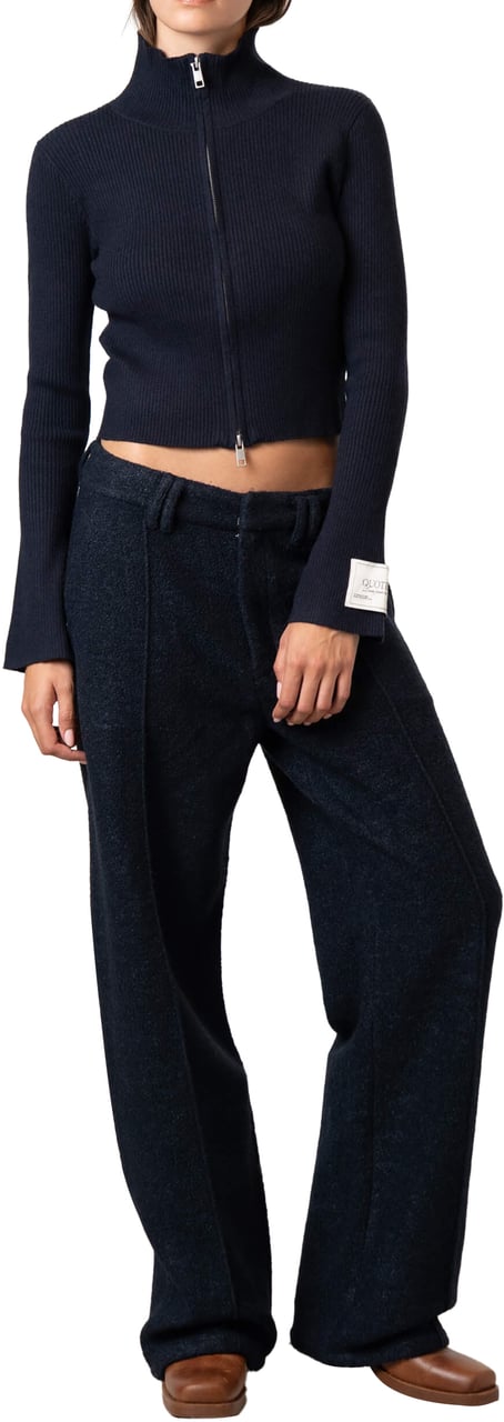 Quotrell Fede Knitted Zip | Navy Blauw