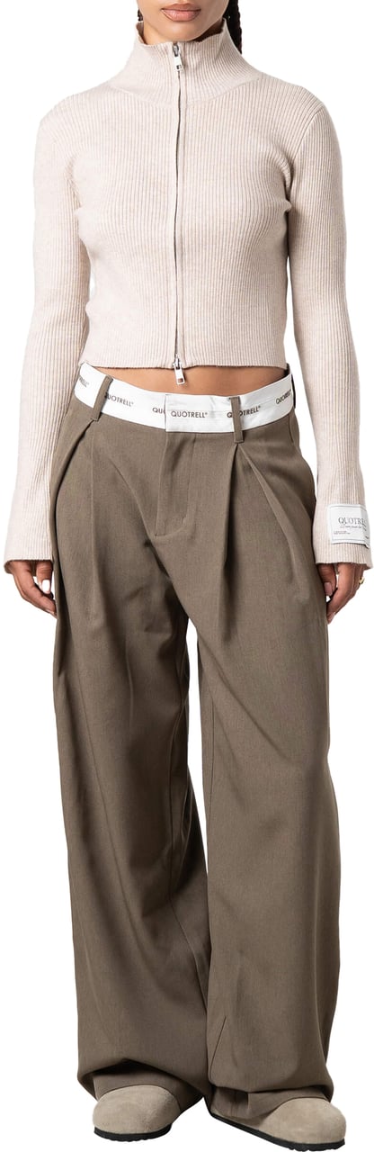Quotrell Fede Knitted Zip | Beige Beige