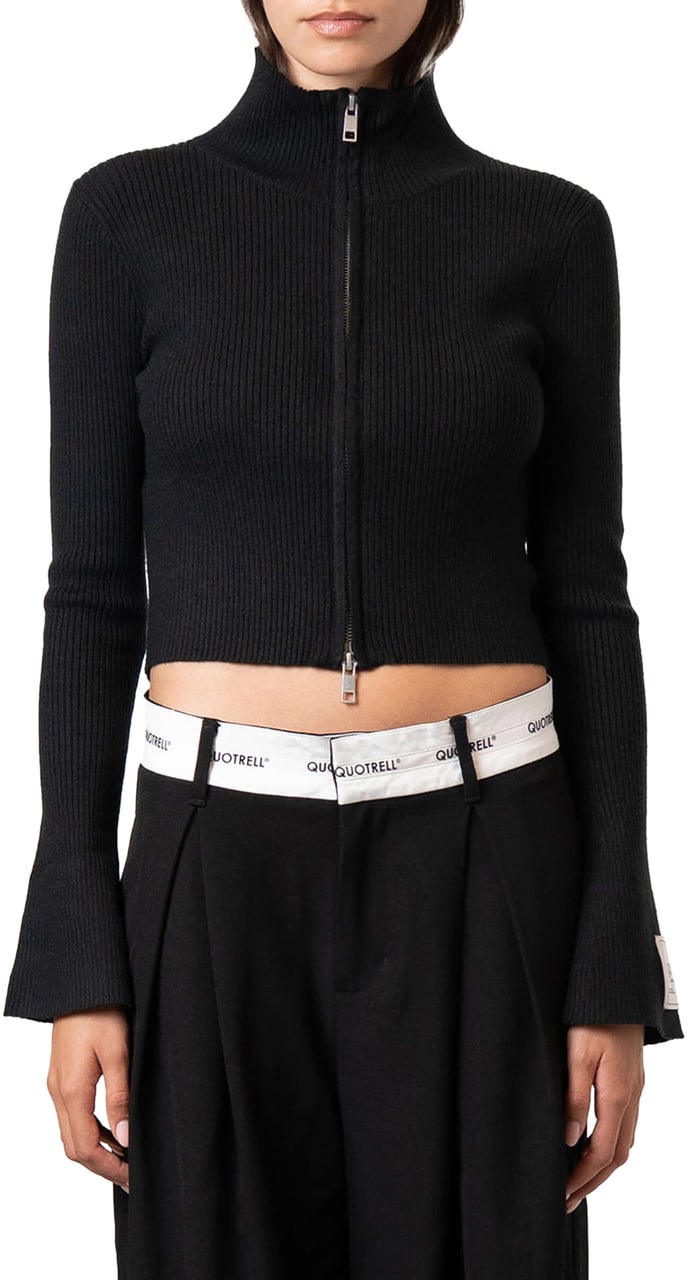 Quotrell Fede Knitted Zip | Black Zwart