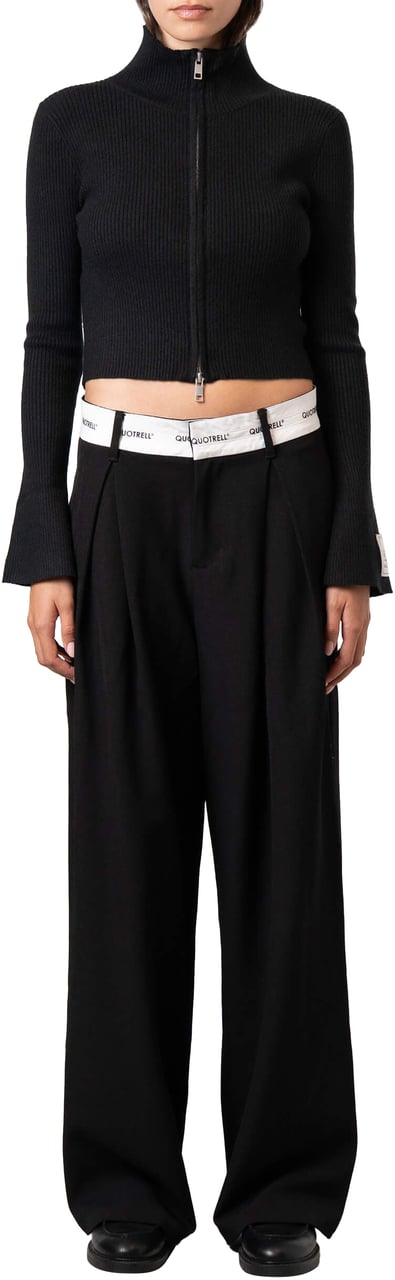 Quotrell Fede Knitted Zip | Black Zwart