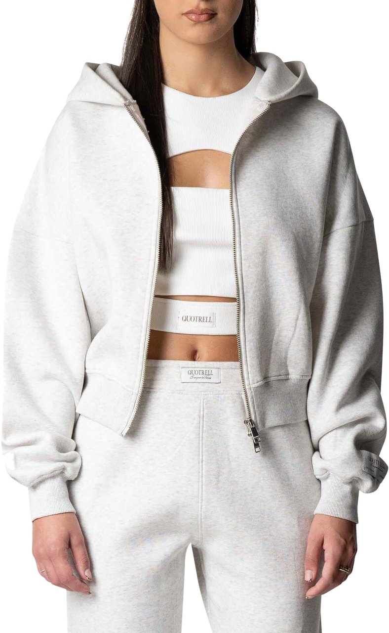 Quotrell Jada Zip Hoodie | Light Grey Melee Grijs