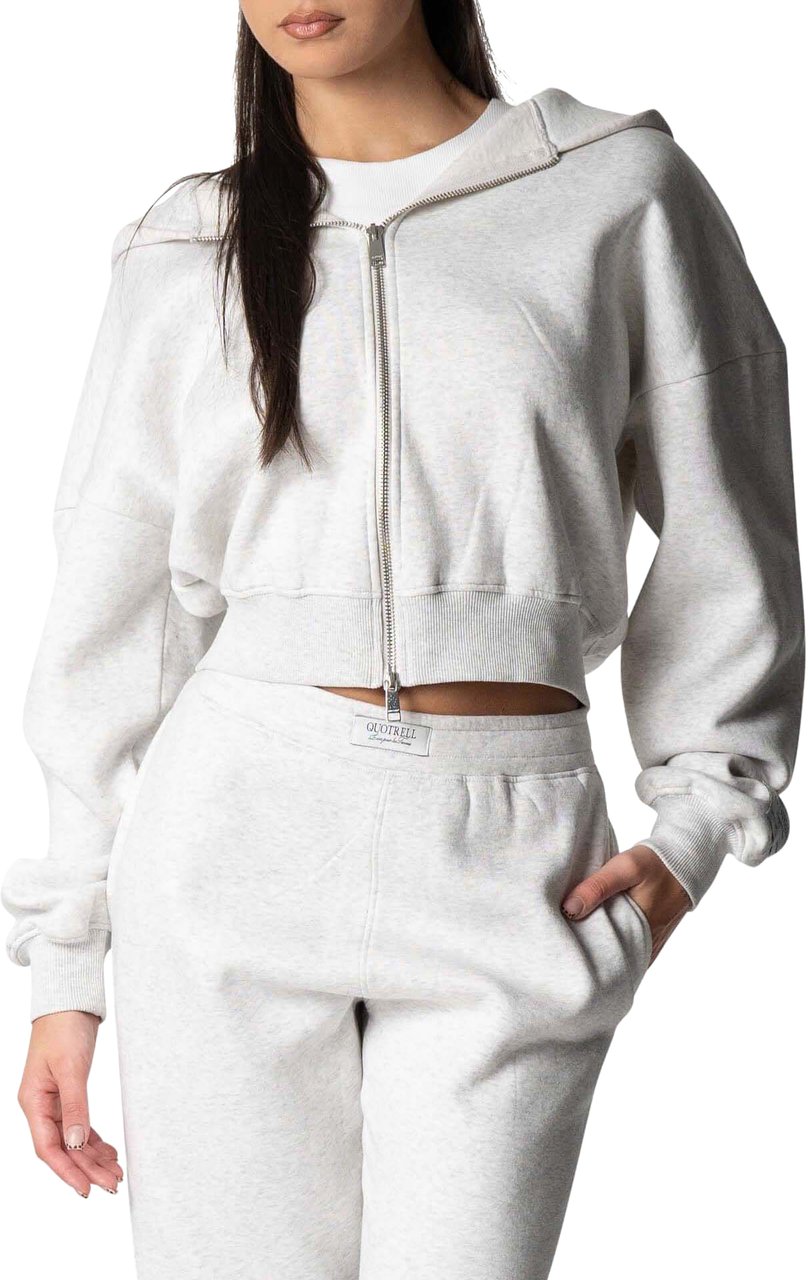 Quotrell Jada Zip Hoodie | Light Grey Melee Grijs