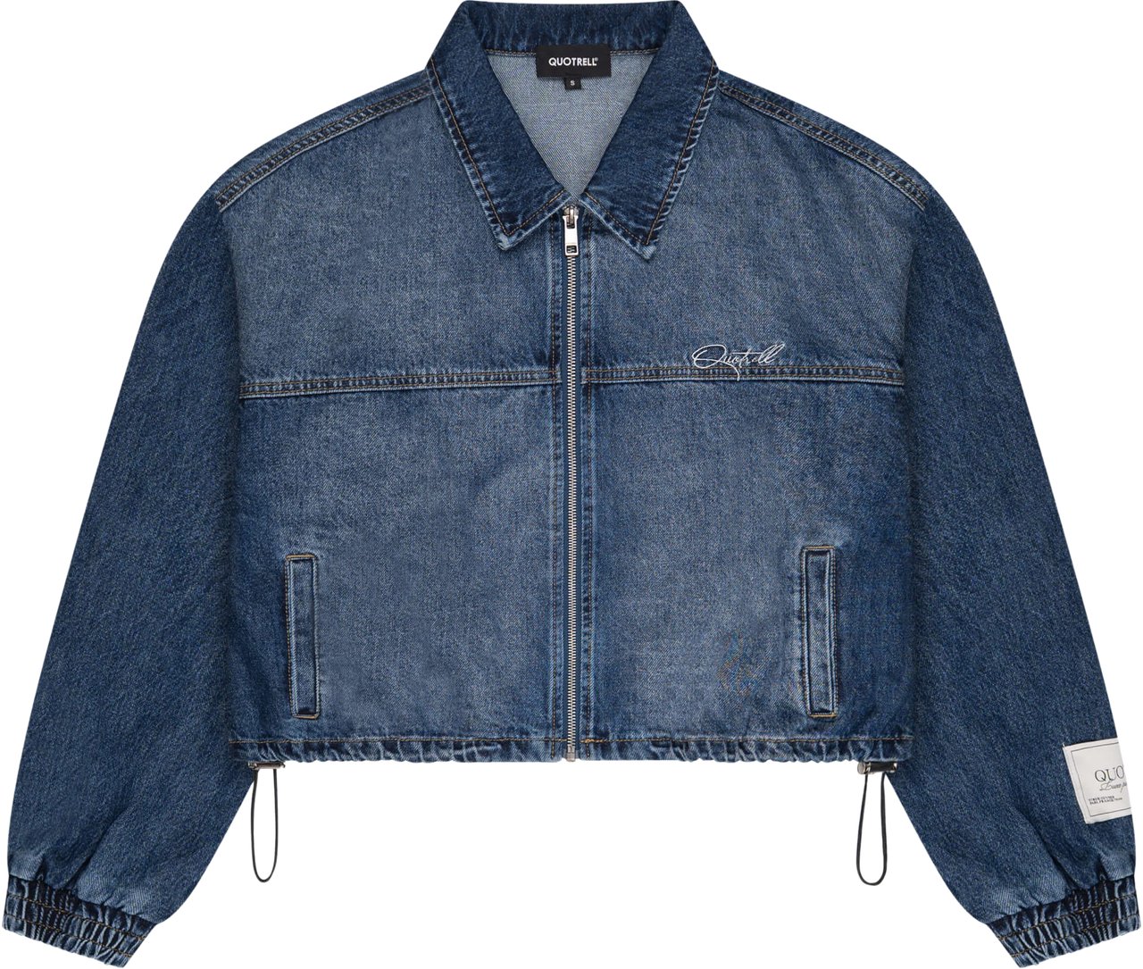 Quotrell Jane Cropped Jacket | Washed Blue Blauw
