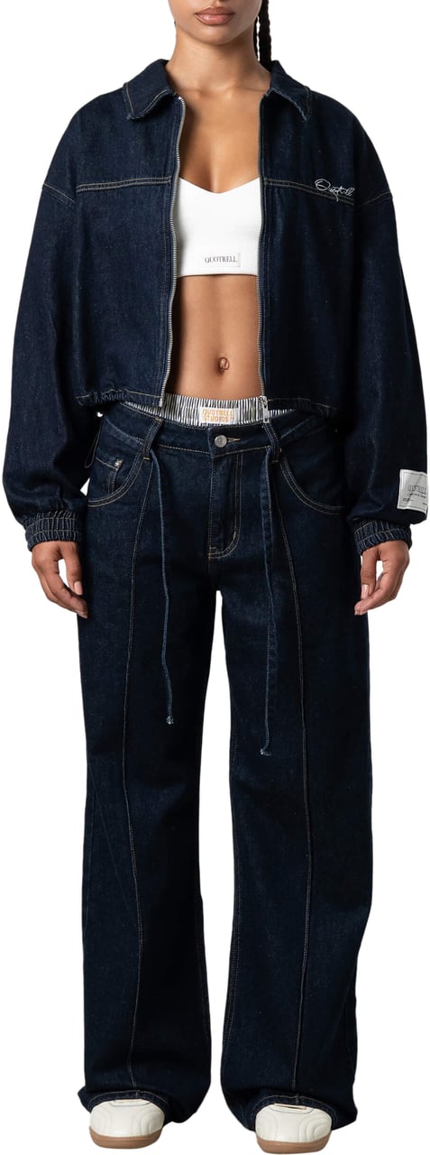 Quotrell Jane Cropped Jacket | Indigo Blue Blauw