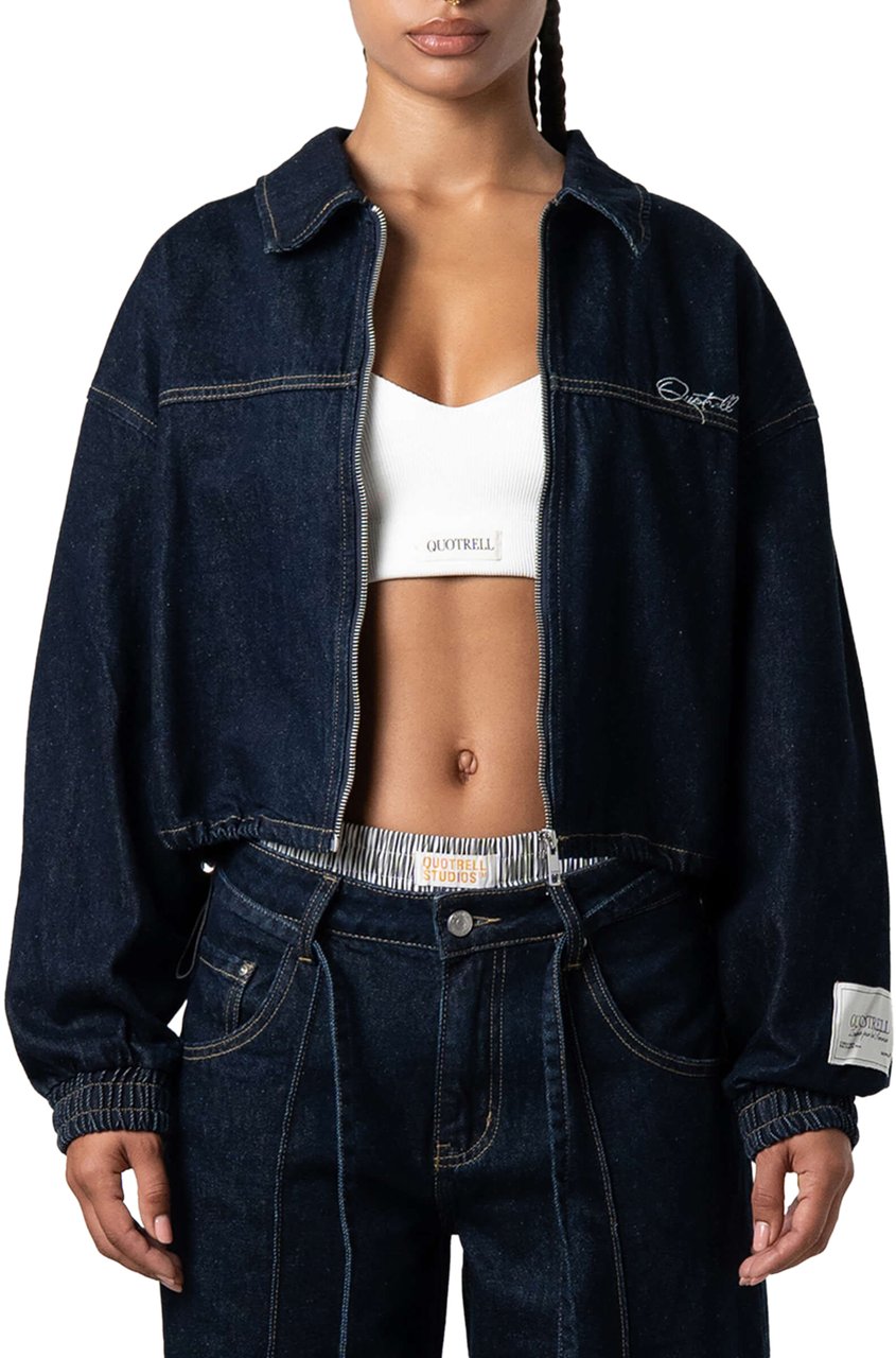 Quotrell Jane Cropped Jacket | Indigo Blue Blauw