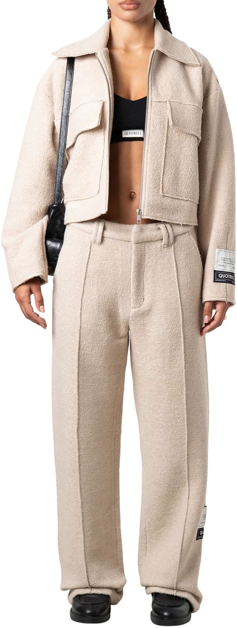 Quotrell Layla Cropped Jacket | Beige Beige