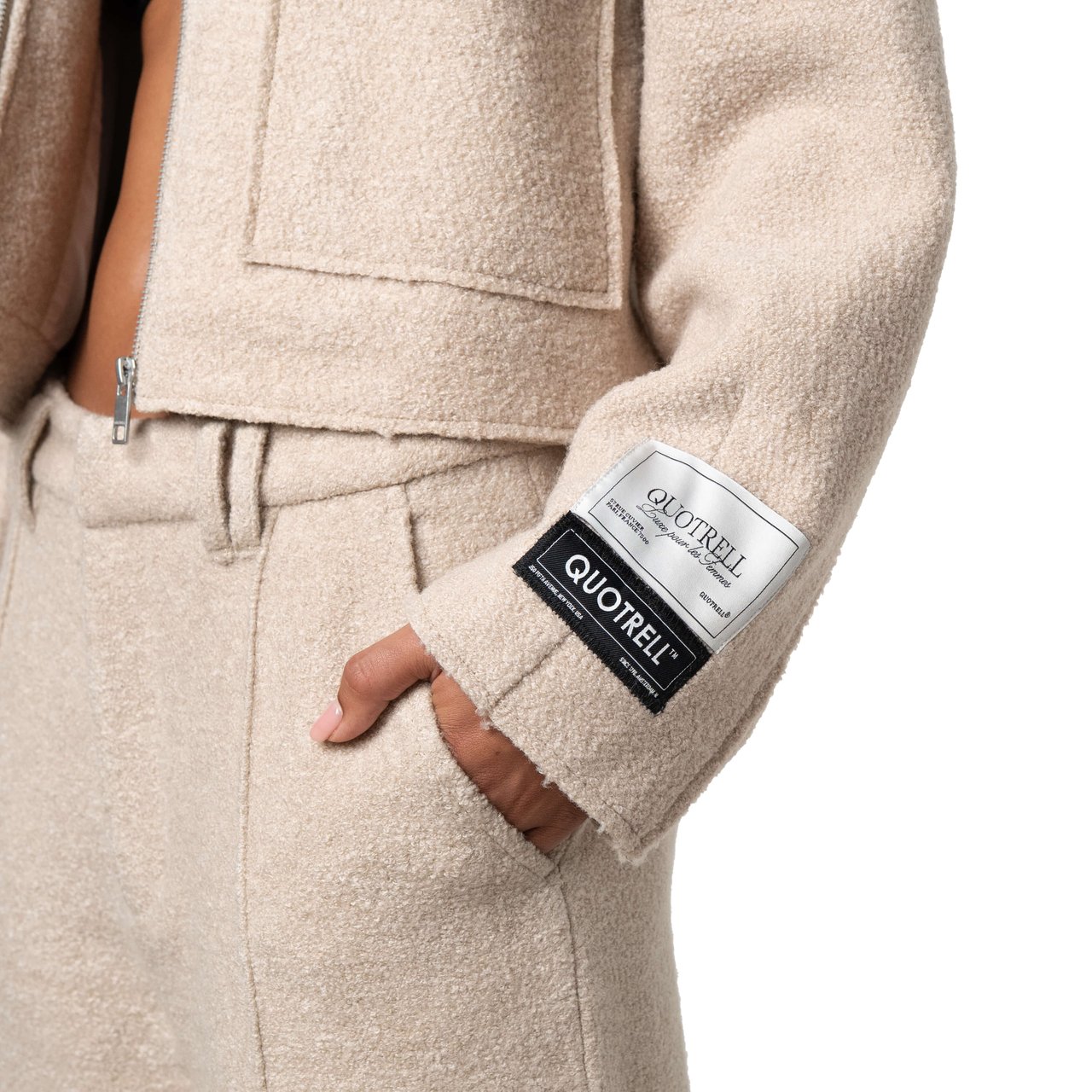 Quotrell Layla Cropped Jacket | Beige Beige