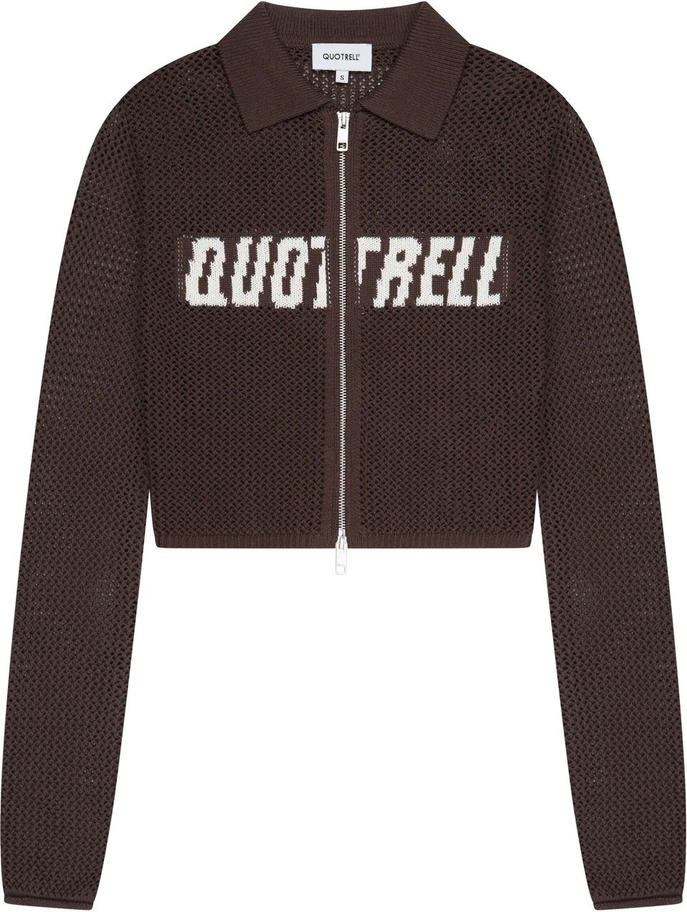 Quotrell Gia Knitted Zip Top | Brown Bruin
