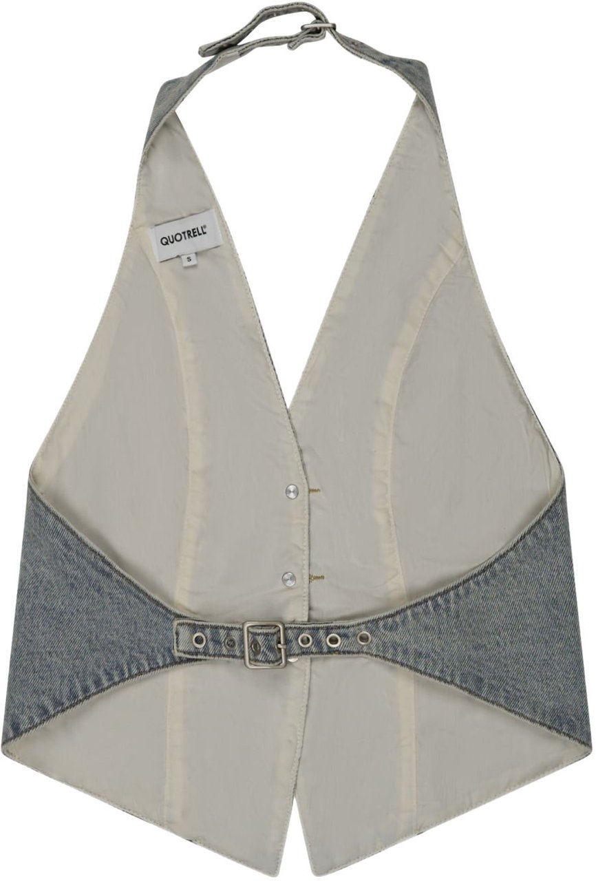 Quotrell Jax Denim Top | Light Blue Blauw