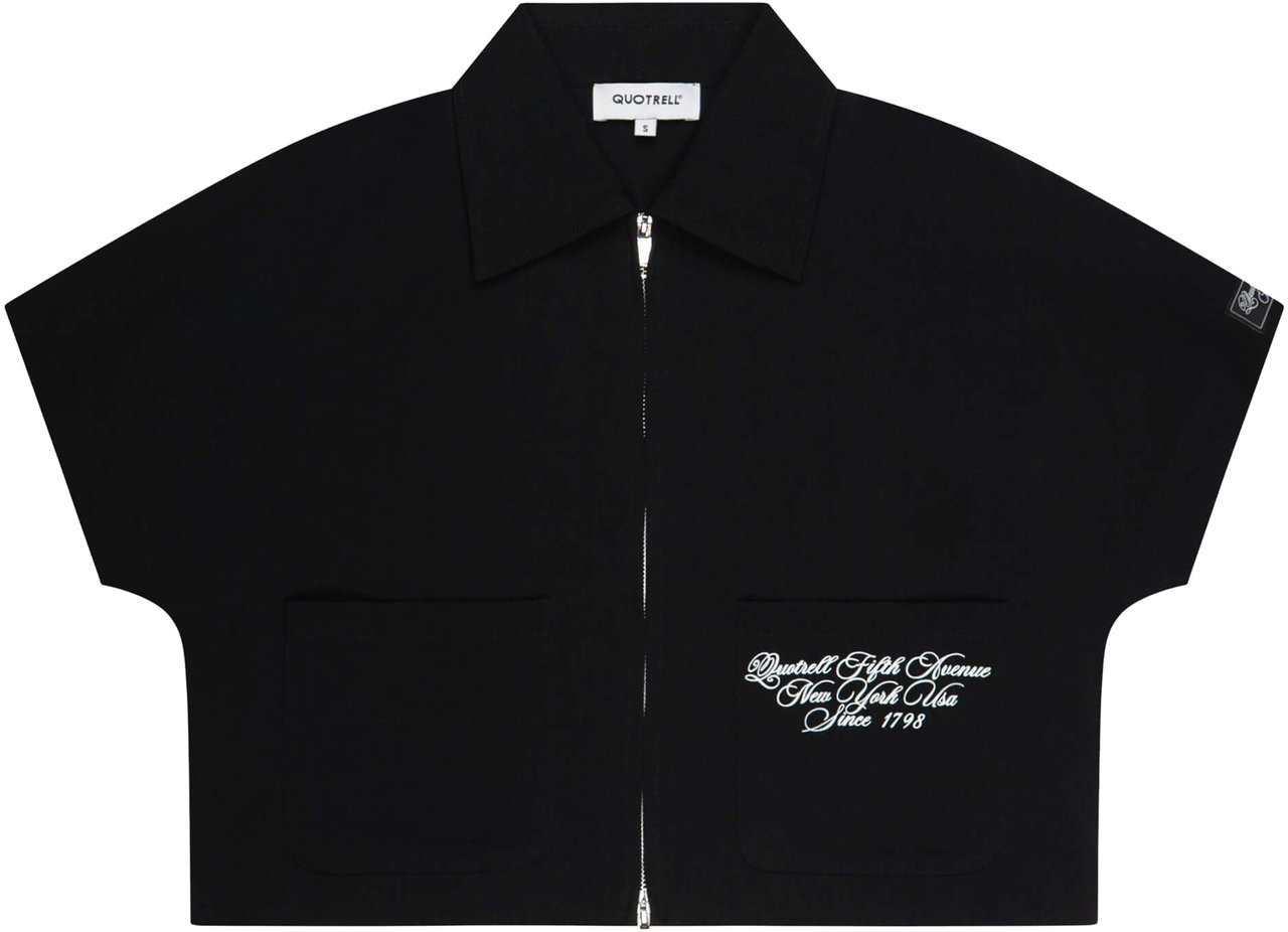 Quotrell Rae Zip Top | Black Zwart