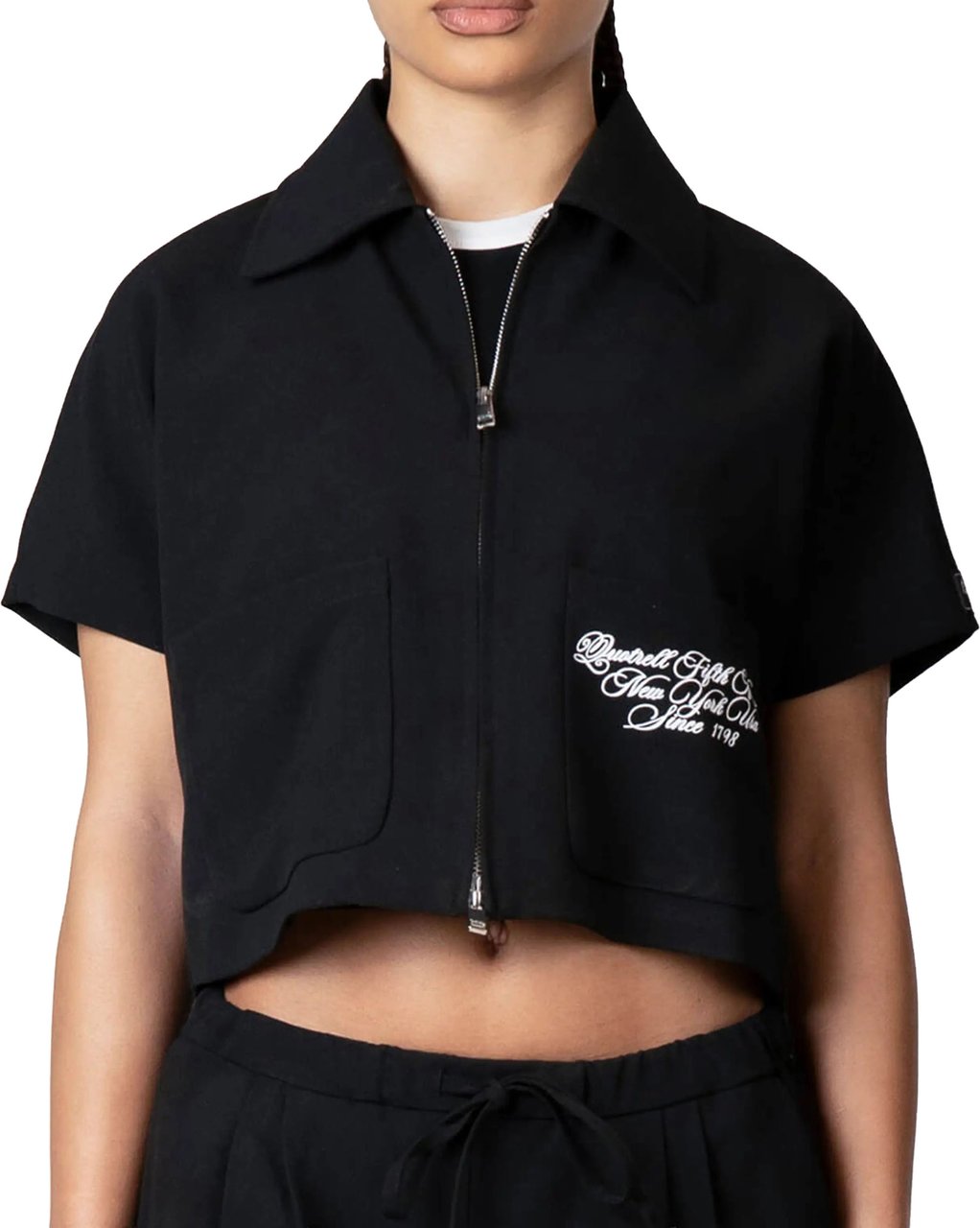 Quotrell Rae Zip Top | Black Zwart