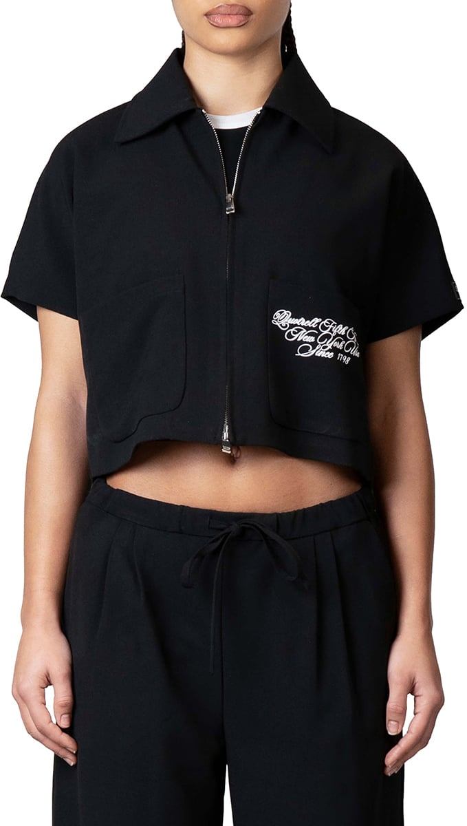 Quotrell Rae Zip Top | Black Zwart