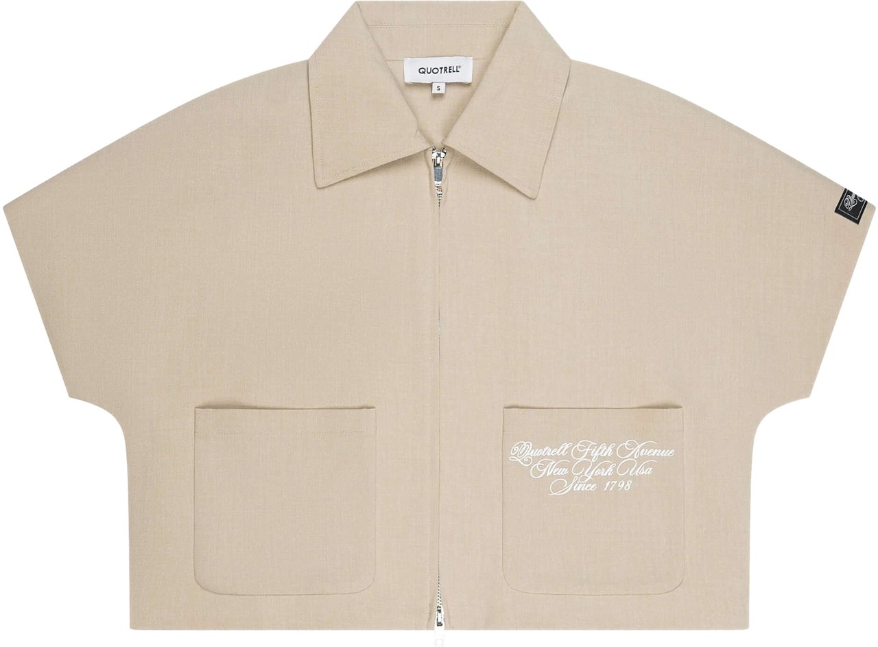 Quotrell Rae Zip Top | Beige Beige