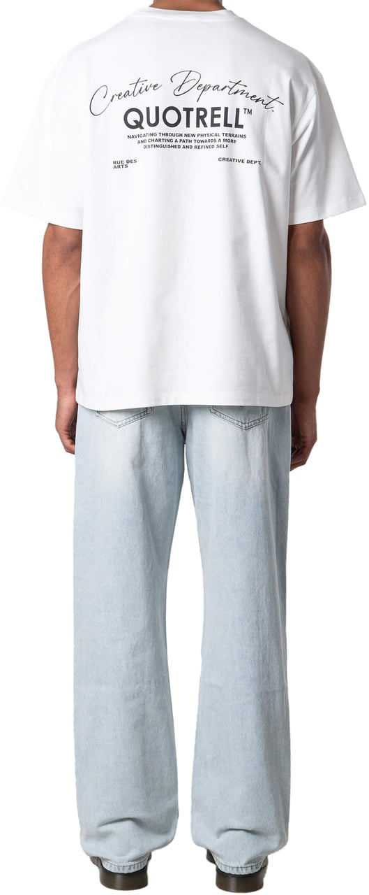 Quotrell Department Tee | White/black Wit