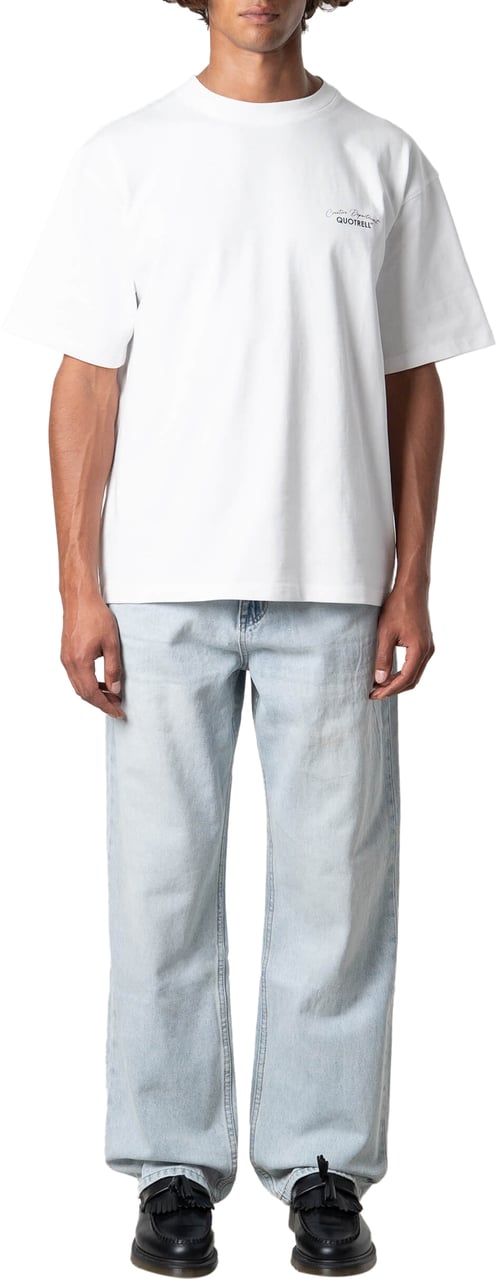 Quotrell Department Tee | White/black Wit