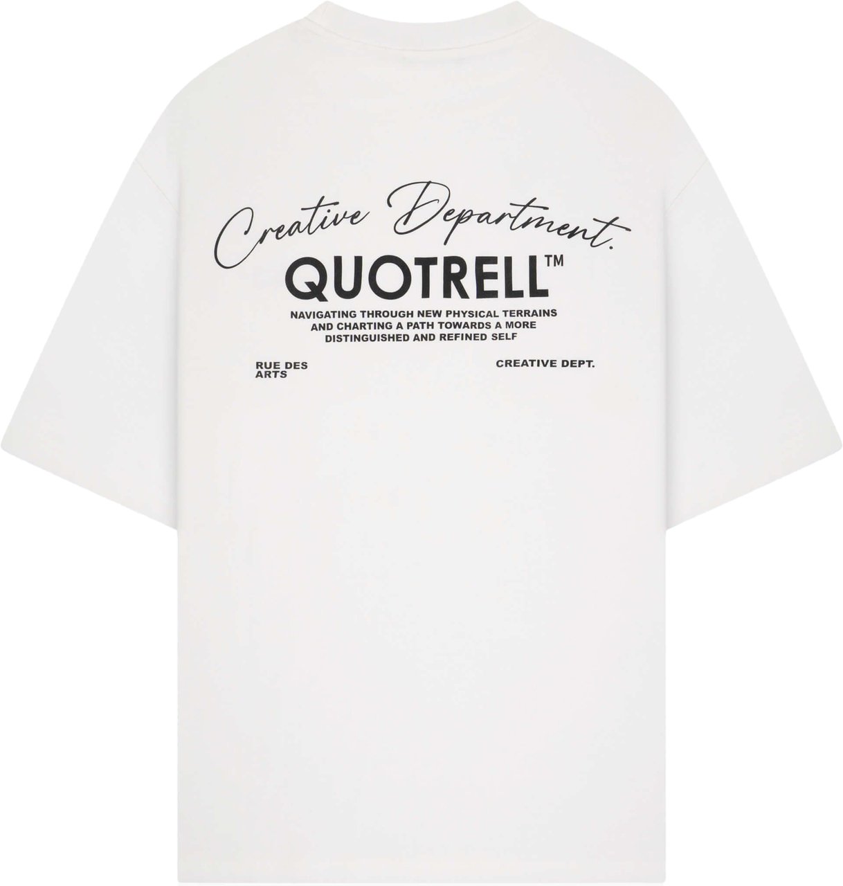 Quotrell Department Tee | White/black Wit