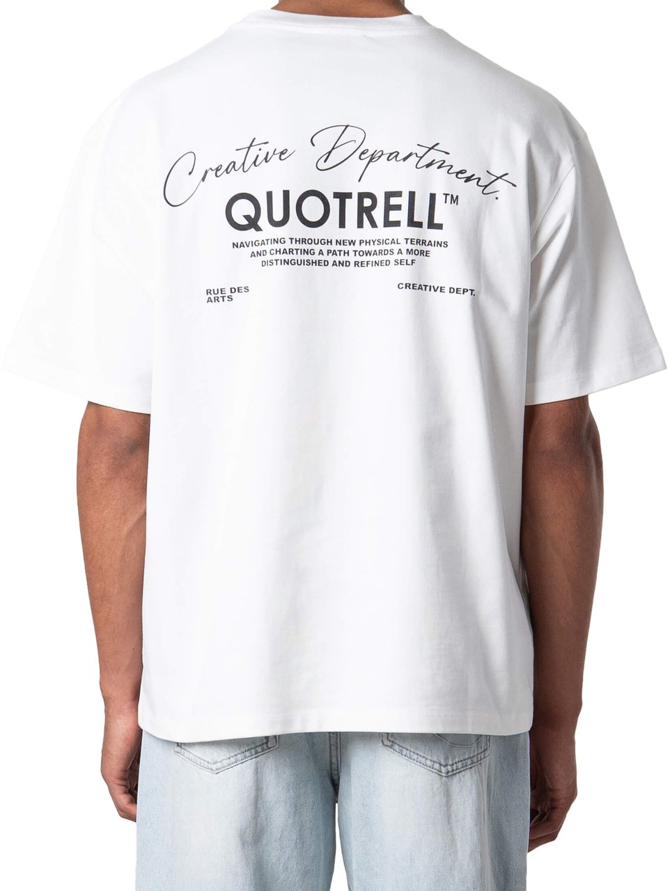 Quotrell Department Tee | White/black Wit