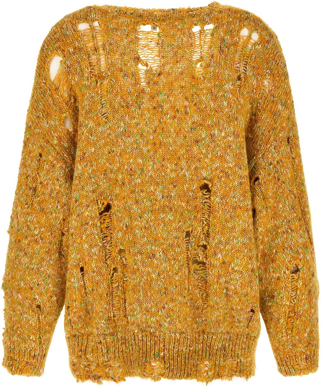 R13 Bicolor Alpaca Leather Cardigan Geel