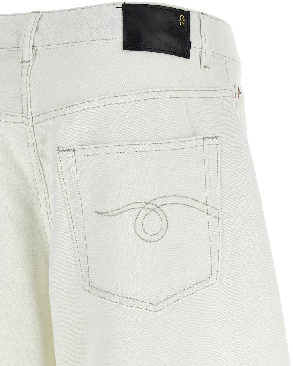 R13 White Cotton Jeans Denim Wit