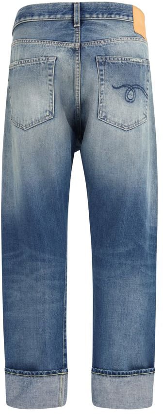 R13 Blue Cotton Straight-Leg Jeans Blauw