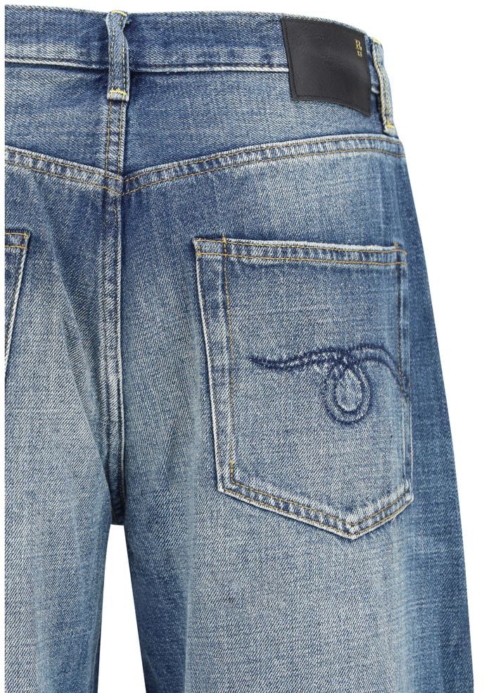 R13 Blue Cotton Relaxed Fit Jeans Blauw