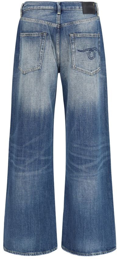 R13 Blue Cotton Relaxed Fit Jeans Blauw