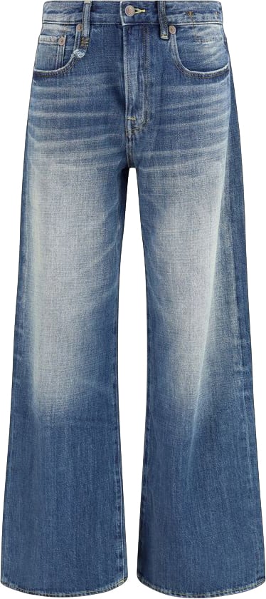 R13 Blue Cotton Relaxed Fit Jeans Blauw