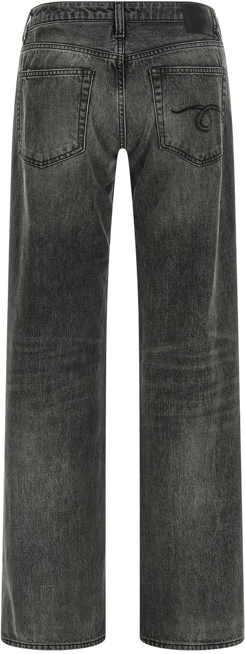 R13 Gray Cotton Straight-Leg Jeans Grijs