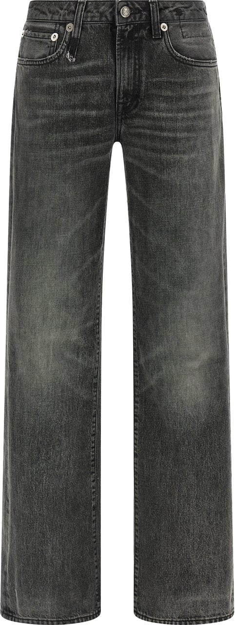 R13 Gray Cotton Straight-Leg Jeans Grijs