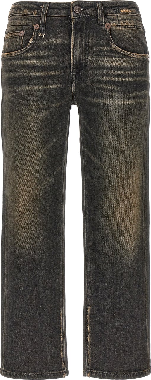 R13 Black Cotton Boyfriend Jeans Zwart