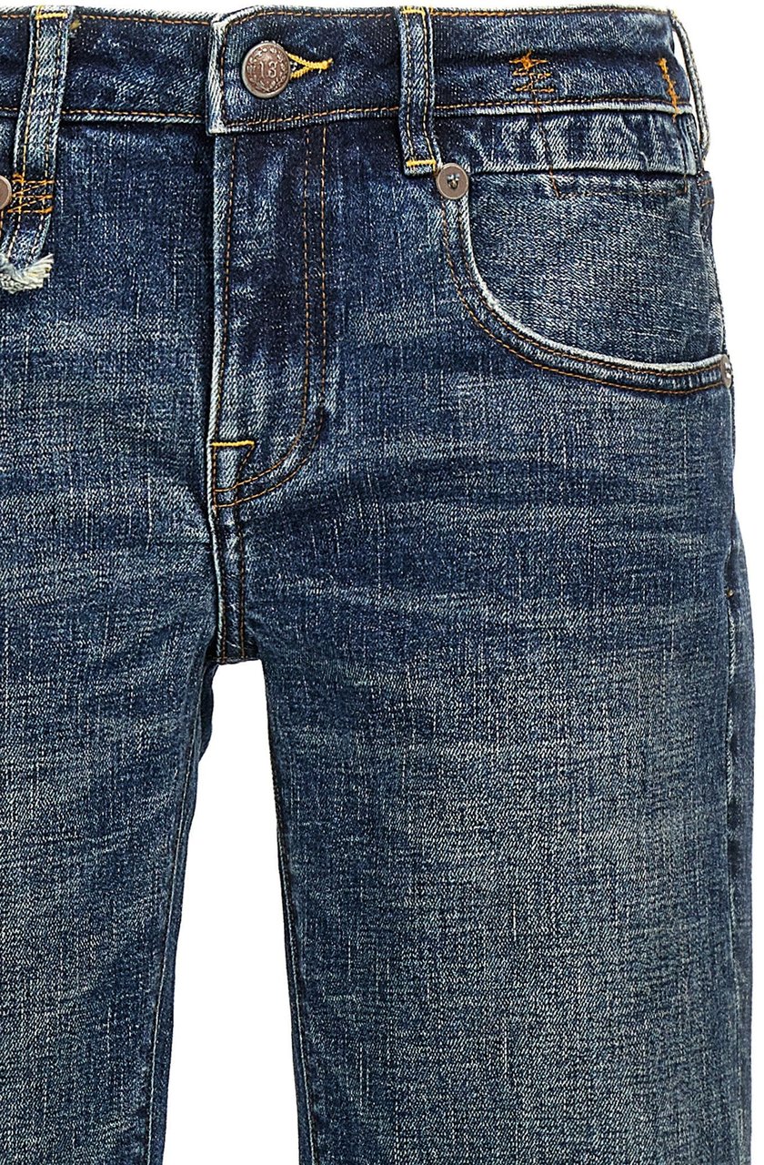 R13 Blue Cotton Flared Jeans Blauw