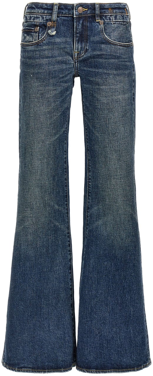 R13 Blue Cotton Flared Jeans Blauw