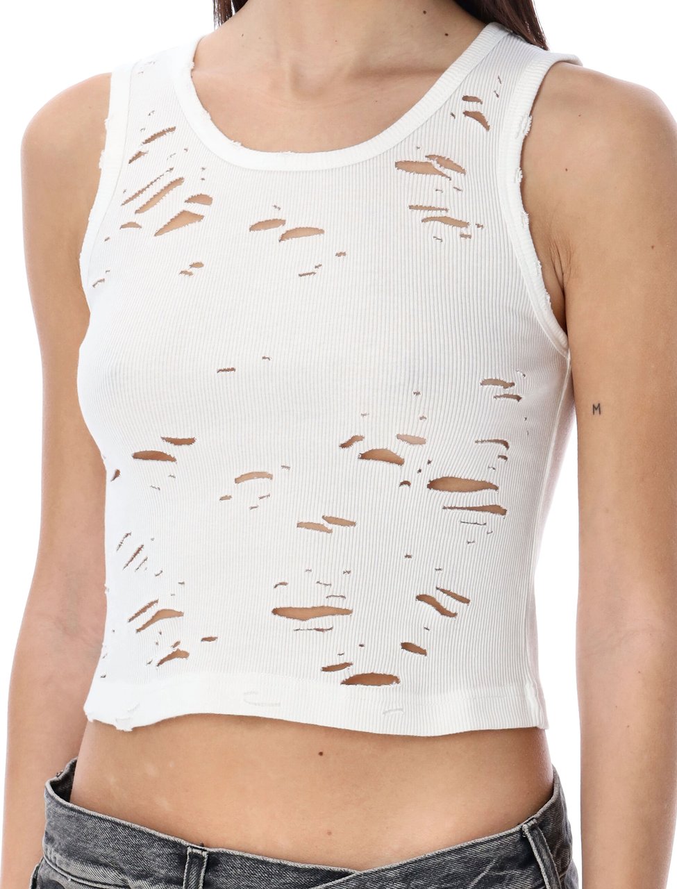 R13 Top Rib Cotton Broken Beige Wit