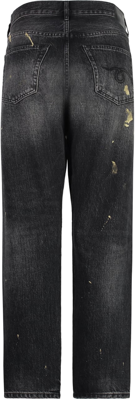 R13 5-pocket straight-leg jeans Zwart